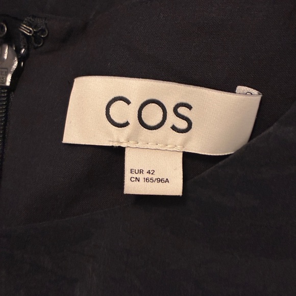 COS Sleeveless Bubble-Hem Midi Dress Navy - Picture 10 of 11